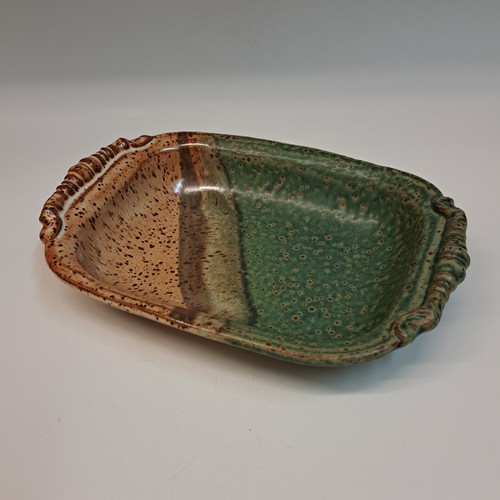 #230777 Baking Dish Green/Tan $14 at Hunter Wolff Gallery